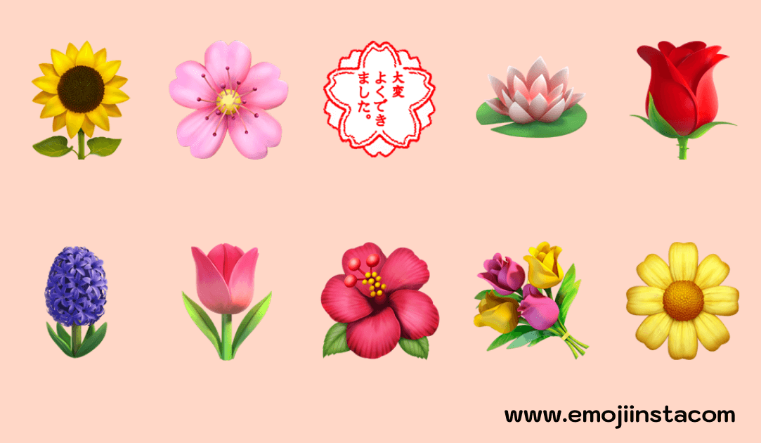 Collection of Flower Emojis